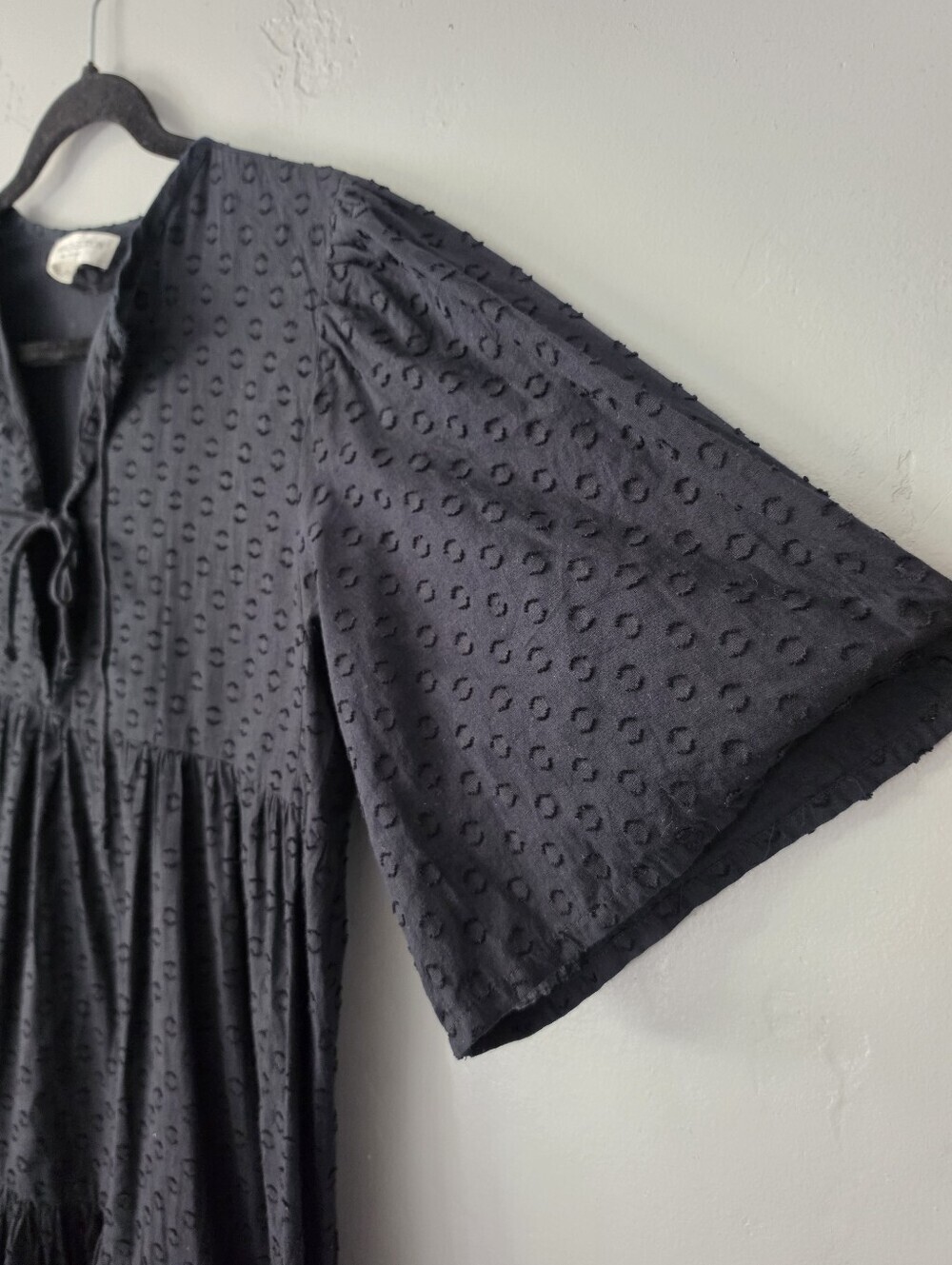 Emerson Fry India Collection Swiss Dot Cotton Black Isla Dress XS/S - Picture 5 of 10